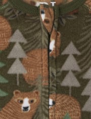 Pijama de una pieza de forro polar para bebés y niños pequeños Bear Forest, paquete de 2