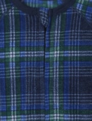 Lot de 2 pyjamas une pièce en molleton à carreaux pour bébé et tout-petit garçon