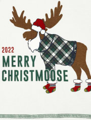 Unisex Baby And Toddler Matching Family Merry Christmoose 2022 Snug Fit Cotton Pajamas