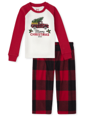 Unisex Baby And Toddler Matching Family O Christmas Tree 2022 Plaid Cotton And Fleece Pajamas