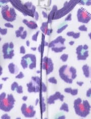 Pijama de una pieza de forro polar con diseño de leopardo Dino para bebés y niñas pequeñas, paquete de 2