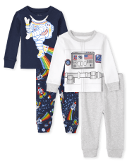 Unisex Baby And Toddler Astronaut Snug Fit Cotton Pajamas 2-Pack