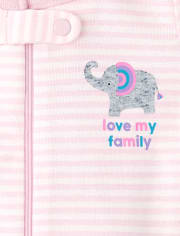 Pijama de una pieza de algodón con ajuste ceñido para bebés y niñas pequeñas, paquete de 2