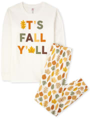 Unisex Adult Matching Family It's Fall Y'all Cotton Pajamas