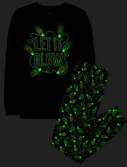 Adult Matching Family Let it Glow Lights Cotton Pajamas