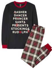 Unisex Adult Matching Family Reindeer Games Cotton Pajamas
