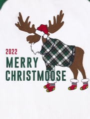 Unisex Adult Matching Family Merry Christmoose 2022 Cotton Pajamas