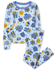 Kids Matching Family Menorah Snug Fit Cotton Pajamas