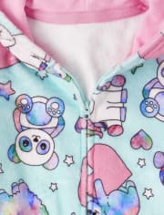 Girls Squishy Fleece One Piece Pajamas