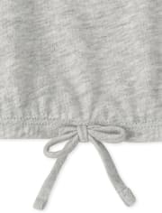 Girls Graphic Tie Front Top