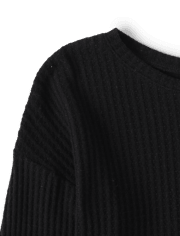 Girls Buffalo Plaid Snit 2 in 1 Sweater