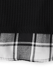 Girls Buffalo Plaid Snit 2 in 1 Sweater