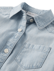 Girls Denim Button Up Shirt