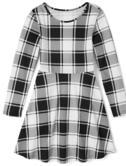 Robe patineuse à carreaux pour fille