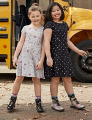 Pack de 2 vestidos skater estampados para niñas