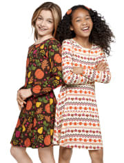 Girls Print Everyday Dress 2-Pack