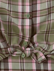 Girls Plaid Button Down Shirt