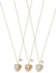 Lot de 3 colliers médaillons tie-dye BFF pour filles
