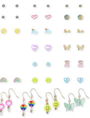 Girls Heart Earrings 20-Pack