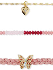 Girls Butterfly Choker Necklace 3-Pack