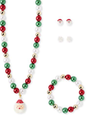 Girls Christmas Santa 4-Piece Jewelry Set