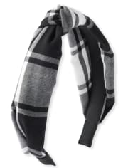 Bandeau à nœud à carreaux de buffle assorti à la famille pour filles