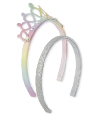 Toddler Girls Glitter Tiara Headband 2-Pack