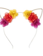 Girls Flower Cat Ears Headband