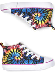 Zapatillas altas con efecto tie dye arcoíris para niñas