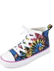 Zapatillas altas con efecto tie dye arcoíris para niñas