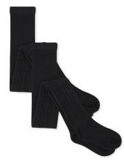 Girls Cable Knit Tights 2-Pack