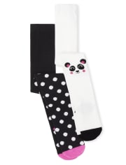 Lot de 2 collants panda pour toute-petite fille