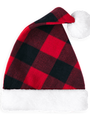 Kids Matching Family Buffalo Plaid Santa Hat