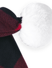 Gorro de Papá Noel a cuadros familiar unisex para bebés y niños pequeños a juego