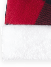 Gorro de Papá Noel a cuadros familiar unisex para bebés y niños pequeños a juego