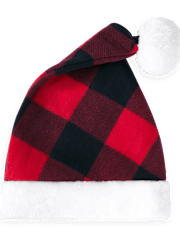 Gorro de Papá Noel a cuadros familiar unisex para bebés y niños pequeños a juego