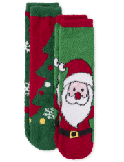 Unisex Kids Matching Family Santa Cozy Socks 2-Pack