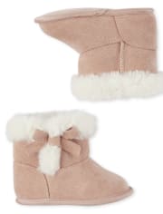 Baby Girls Faux Suede Bow Bootie