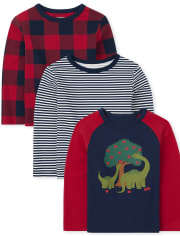 Paquete de 3 tops de manzana para niños pequeños