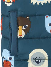 Toddler Boys Animal Puffer Jacket