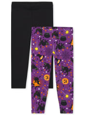 Toddler Girls Halloween Leggings 2-Pack