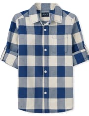 Boys Buffalo Plaid Oxford Button Up Shirt