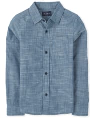 Boys Chambray Button Up Shirt