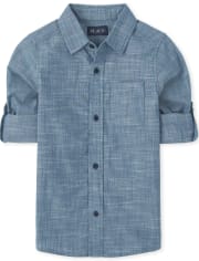 Boys Chambray Button Up Shirt