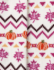 Toddler Girls Pumpkin Fairisle Tights