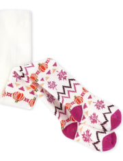 Toddler Girls Pumpkin Fairisle Tights