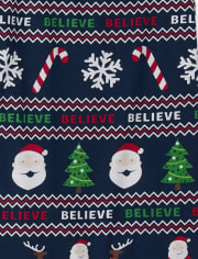 Unisex Adult Matching Family Believe In Santa Cotton Pajamas