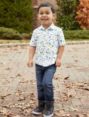 Baby And Toddler Boys Doodle Poplin Button Down Shirt