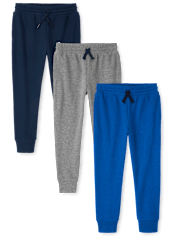 Kids Fleece Jogger Pants 3-Pack