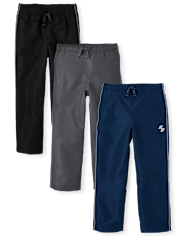 Boys Wind Pants 3-Pack